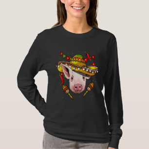 Cinco De Mayo Pig Mexican  Sombrero Pig T-Shirt