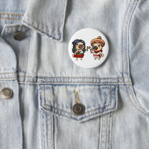 Cinco De Mayo Pugs Button