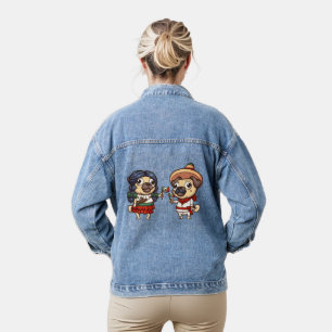 Cinco De Mayo Pugs Denim Jacket