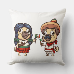 Cinco De Mayo Pugs Pillow