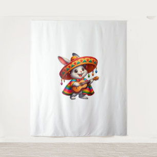 Cinco de Mayo Rabbit Wearing Mexican Sombrero Men Tapestry