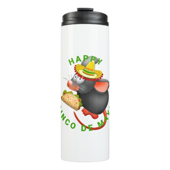 cinco de mayo rat thermal tumbler (Front)