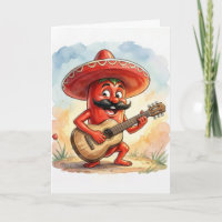 Cinco de Mayo Red Chilli Pepper Guitarist
