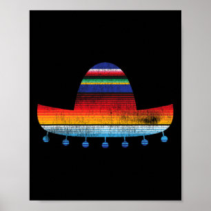 Cinco De Mayo Serape Blanket Inspired Sombrero Art Poster