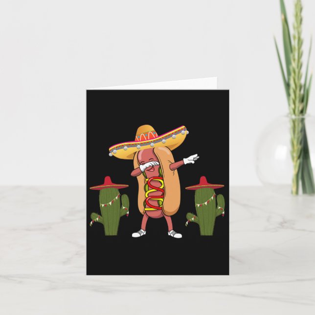 Cinco De Mayo Shirt Hot Dog Cactus Dancing  Card (Front)