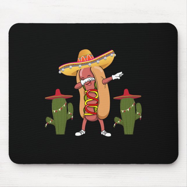 Cinco De Mayo Shirt Hot Dog Cactus Dancing  Mouse Pad (Front)