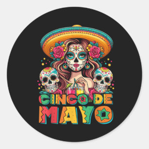 Cinco De Mayo Shirt Mexican Fiesta 5 De Mayo Women Classic Round Sticker
