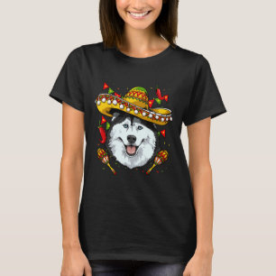 Cinco De Mayo Siberian Husky Men Women Kids Sombre T-Shirt