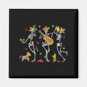 Cinco De Mayo Skeleton Dancing Mexican Sombrero Fi Magnet