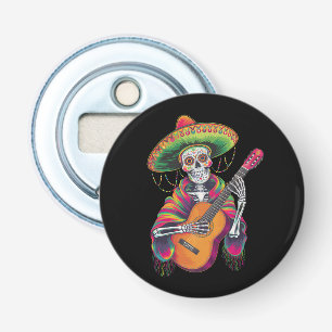 Cinco De Mayo Skeleton Skull Fiesta Guitar Bottle Opener