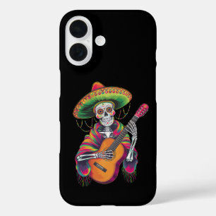 Cinco De Mayo Skeleton Skull Fiesta Guitar iPhone 16 Case