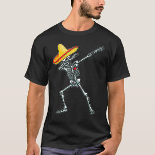 Cinco De Mayo Skeleton Sombrero Skeleton Dabbing D T-Shirt