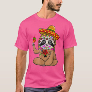 Cinco De Mayo Sloth Halloween Mexican Day Of Dead T-Shirt