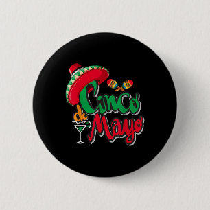 Cinco De Mayo Sombrero Men Women Mexican Taco Part 6 Cm Round Badge