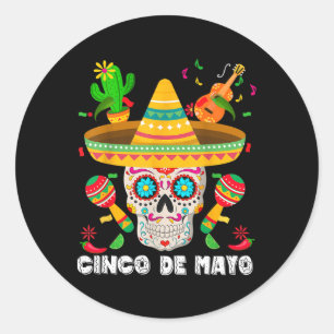 Cinco De Mayo Sugar Skull 5 De Mayo Mexican Fiesta Classic Round Sticker