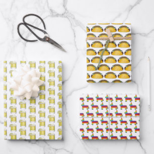 Cinco de Mayo Taco Margarita Piñata Fiesta Print Wrapping Paper Sheet