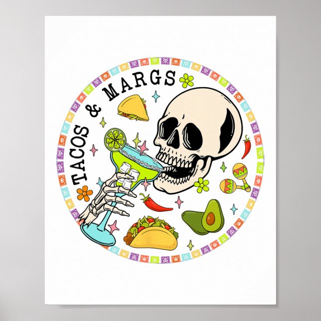 Cinco De Mayo Tacos And Margs Mexican Fiesta Party Poster (Front)
