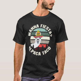 Cinco De Mayo Tee Wanna Fiesta Mexican Taco Llama