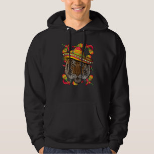 Cinco De Mayo Tiger Sombrero Mexican Tiger Fiesta  Hoodie