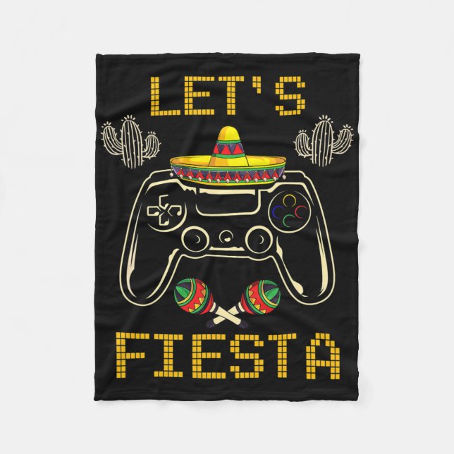 Cinco De Mayo Video Games Gaming Controller Gamer  Fleece Blanket (Front)