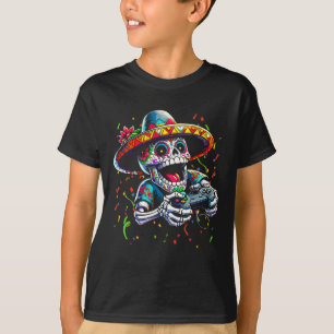 Cinco De Mayo Video Gaming Controller Sugar Skull T-Shirt