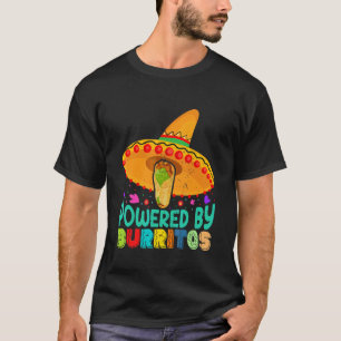 Cinco De Mayo Vintage Mexican Powered By Burritos T-Shirt