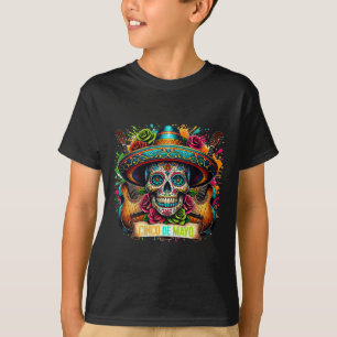 Cinco De Mayo Women Girl Kids Mexican Skull Fiesta T-Shirt