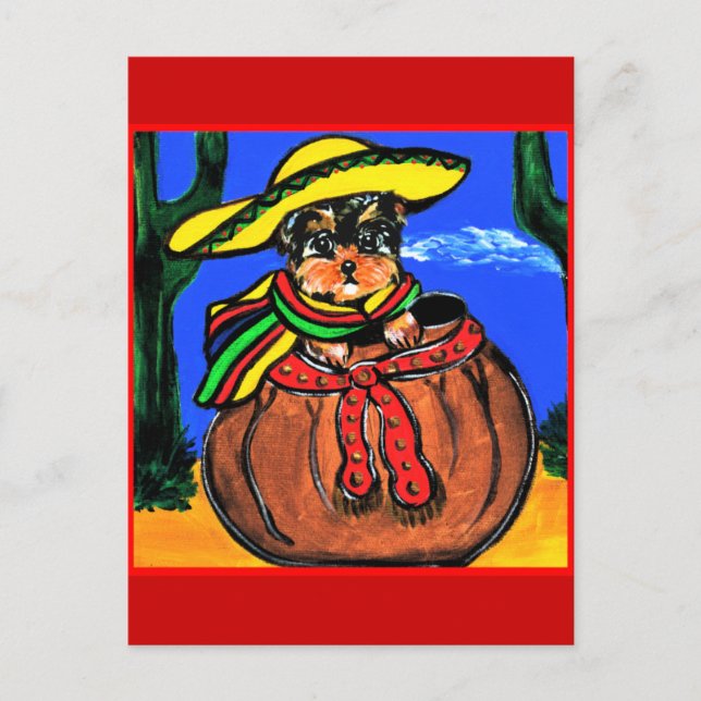 Cinco de Mayo Yorkie Poo Postcard (Front)
