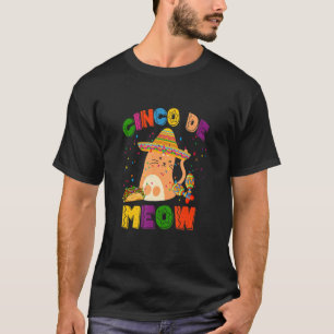 Cinco De Mayos Cat Cinco De Meows Cute Sombrero Me T-Shirt