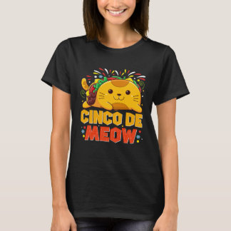 Cinco De Meo  Mexican Cat Cinco De Mayo Costume Ta T-Shirt
