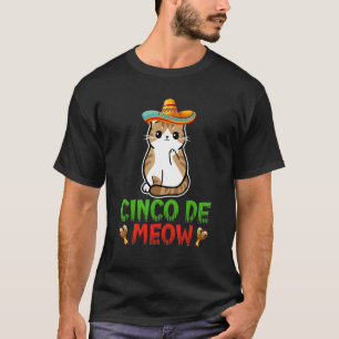 Cinco De Meow Cute Cinco De Mayo Sombrero Taco Cat T-Shirt