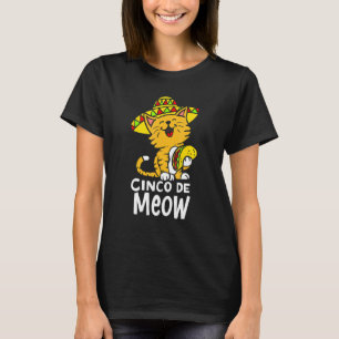 Cinco De Meow Cute Cinco De Mayo Sombrero Taco Cat T-Shirt