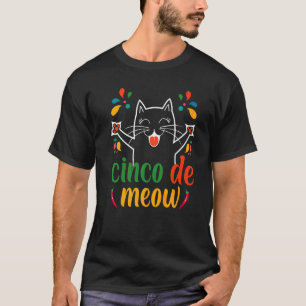 Cinco De Meow Cute Mex Cat   Costume Cinco De Mayo T-Shirt