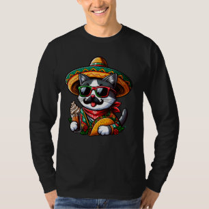 Cinco De Meow Funny Cat Taco Mexican Fiesta T-Shirt