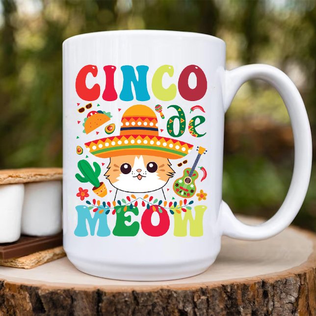 Cinco De Meow | Funny mexican Cat Cinco De Mayo  Coffee Mug (Cinco De Meow | Funny mexican Cat Cinco De Mayo Coffee Mug)