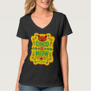 Cinco De Meow Mayo Floral Cute Cat Mexican Fiesta  T-Shirt