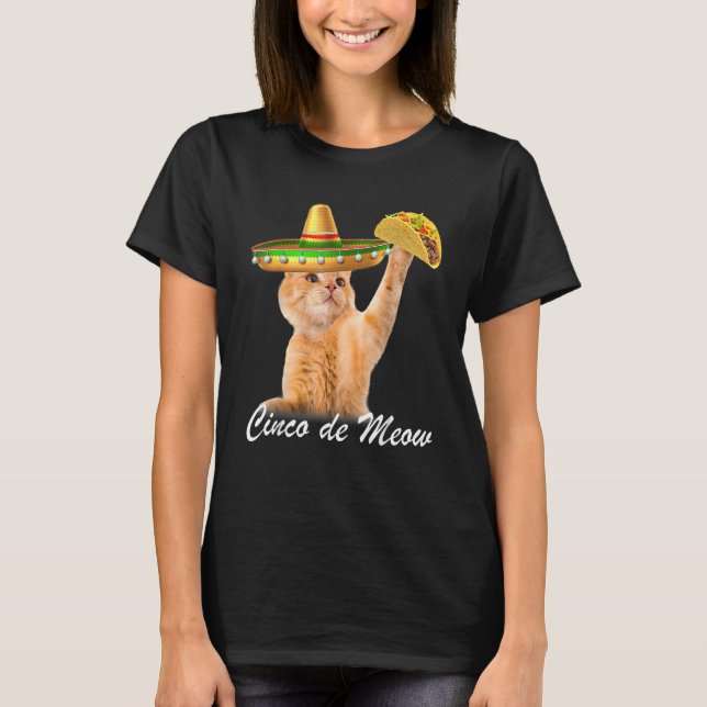 Cinco De Meow  Taco Cat T-Shirt (Front)