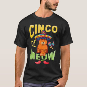 Cinco De Meow With Smiling Cat Taco And Sombrero T-Shirt