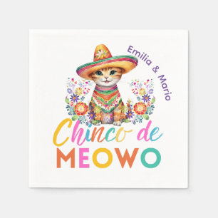 Cinco De Meowo Cute Cat Fiesta Party Custom Napkin