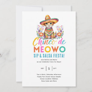 Cinco De Meowo Fun Cat Fiesta Party Time Invitation