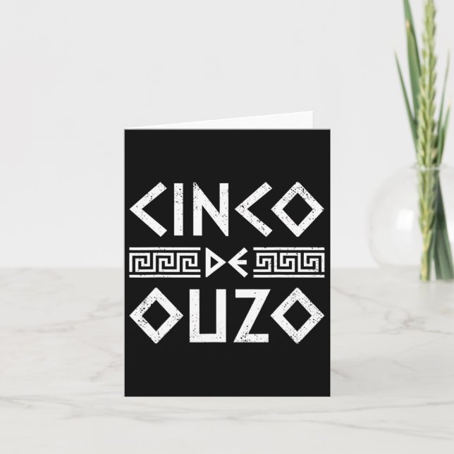 Cinco De Ouzo Retro Funny Greek Easter Cinco De Ma Card (Front)