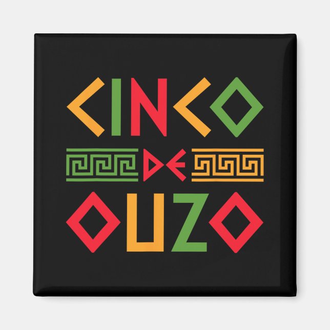 Cinco De Ouzo Retro Funny Greek Easter Cinco De Ma Magnet (Front)