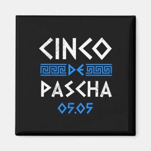 Cinco De Pascha Greece Flag Funny Greek Easter Cin Magnet