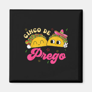 Cinco De Prego Taco Sombrero Pregnancy Announcemen Magnet