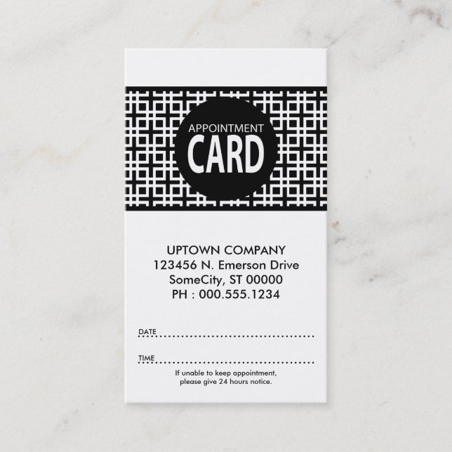 cinder appointment card (Front)