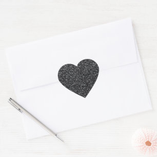 Cinder Black Glitter Heart Sticker