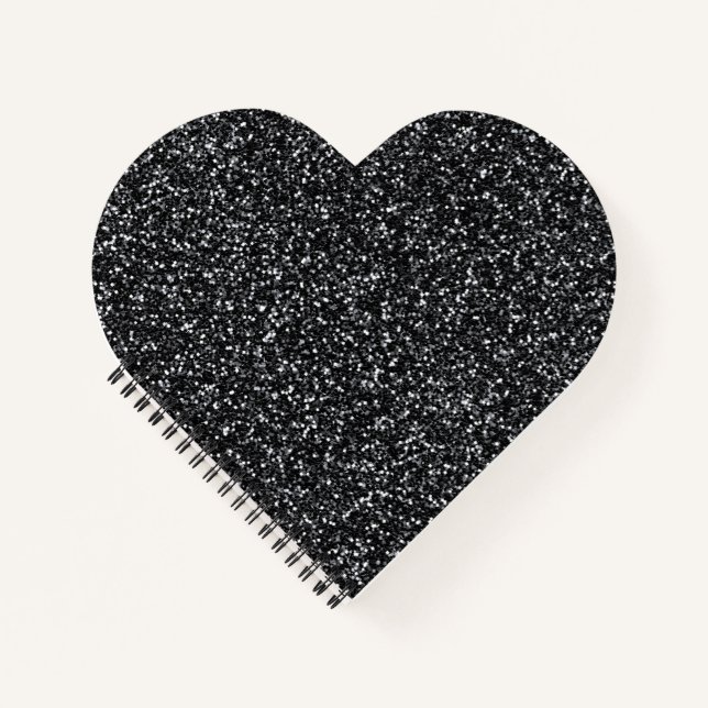 Cinder Black Glitter Notebook (Front)