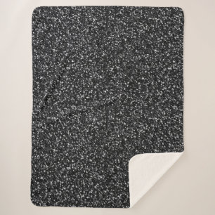 Cinder Black Glitter Sherpa Blanket