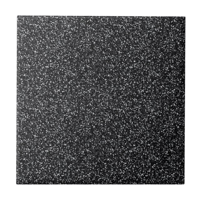 Cinder Black Glitter Tile (Front)