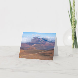 cinder cones and mountains at haleakala crater holiday card